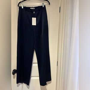 SOMETHING NAVY Navy Blue Satin Pants